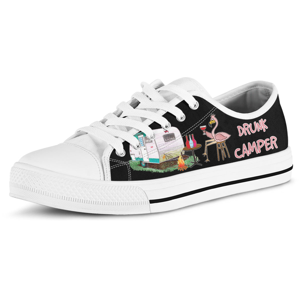 Drunk Camper Flamingo Canvas Shoes