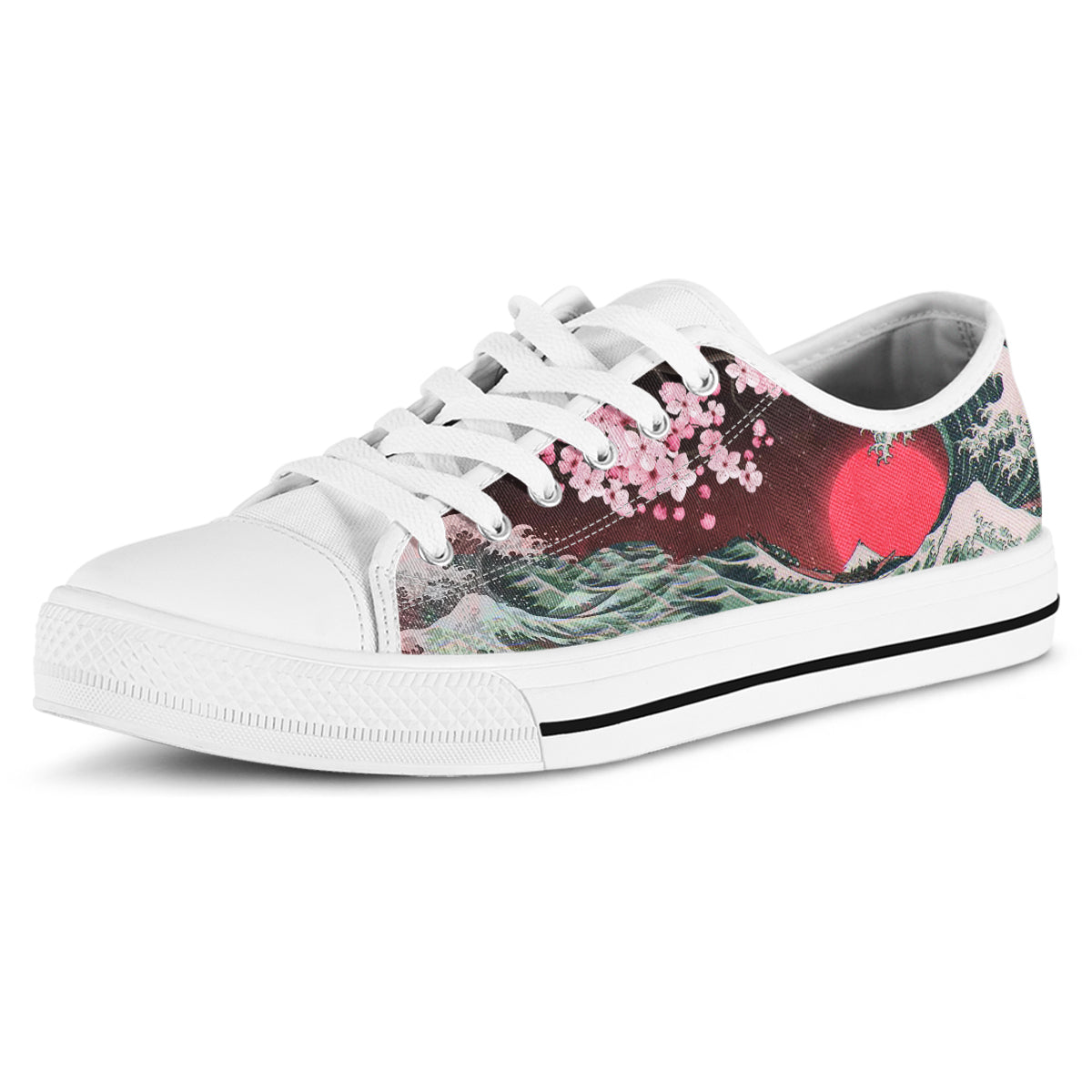 The Big Wave Off Kanagawa Canvas Shoes