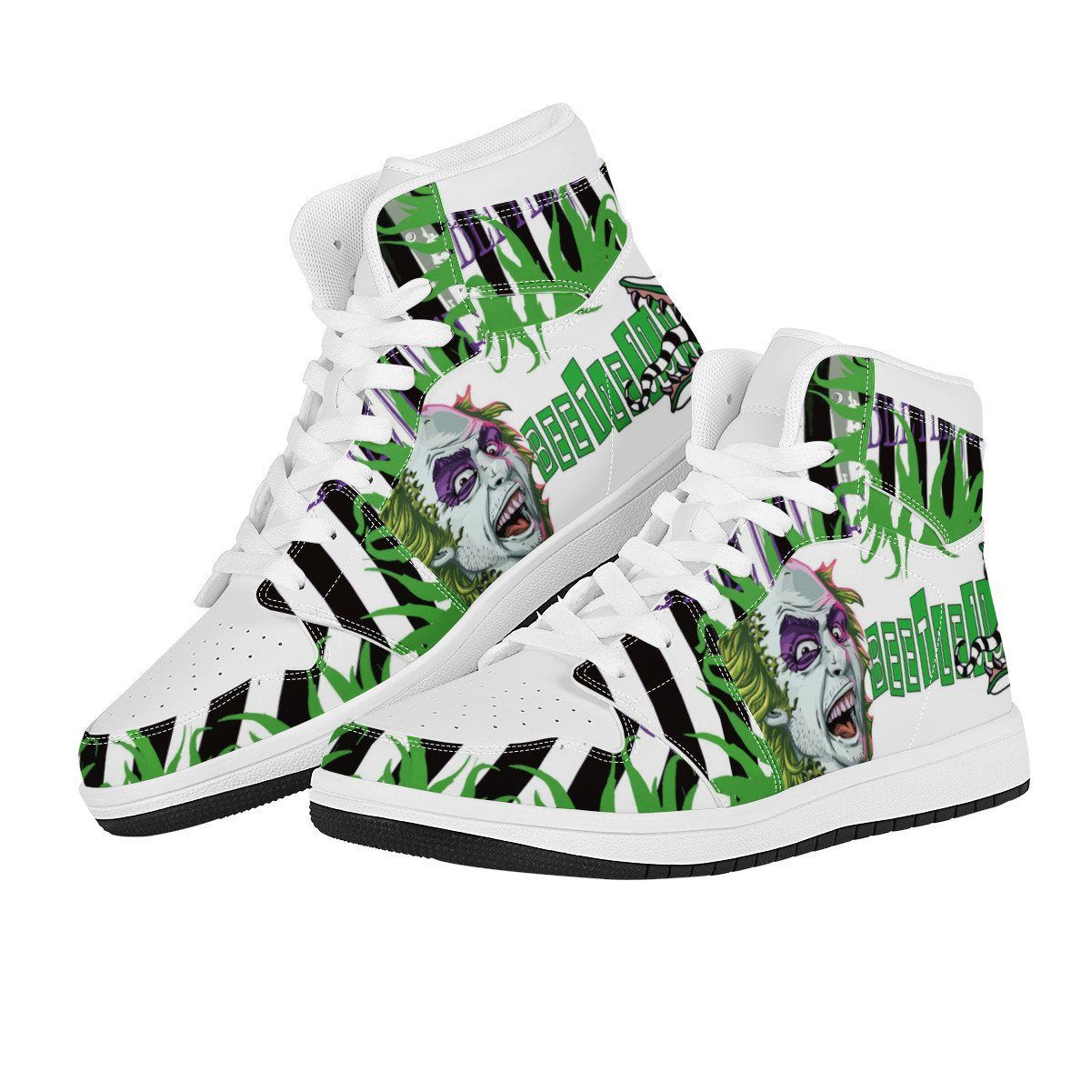 Adam Maitland High Top Leather Sneaker Custom Jordan 1, Horror, Beetlejuice noxfan 