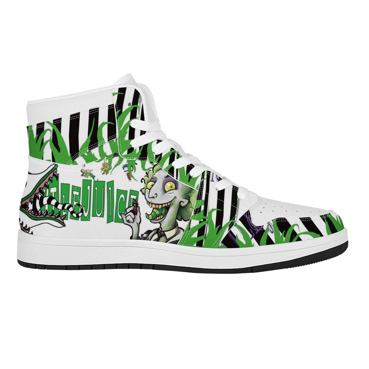 Adam Maitland High Top Leather Sneaker Custom Jordan 1, Horror, Beetlejuice noxfan 