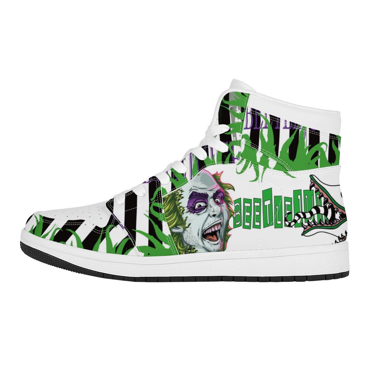 Adam Maitland High Top Leather Sneaker Custom Jordan 1, Horror, Beetlejuice noxfan Women US5.5 (EU36) 