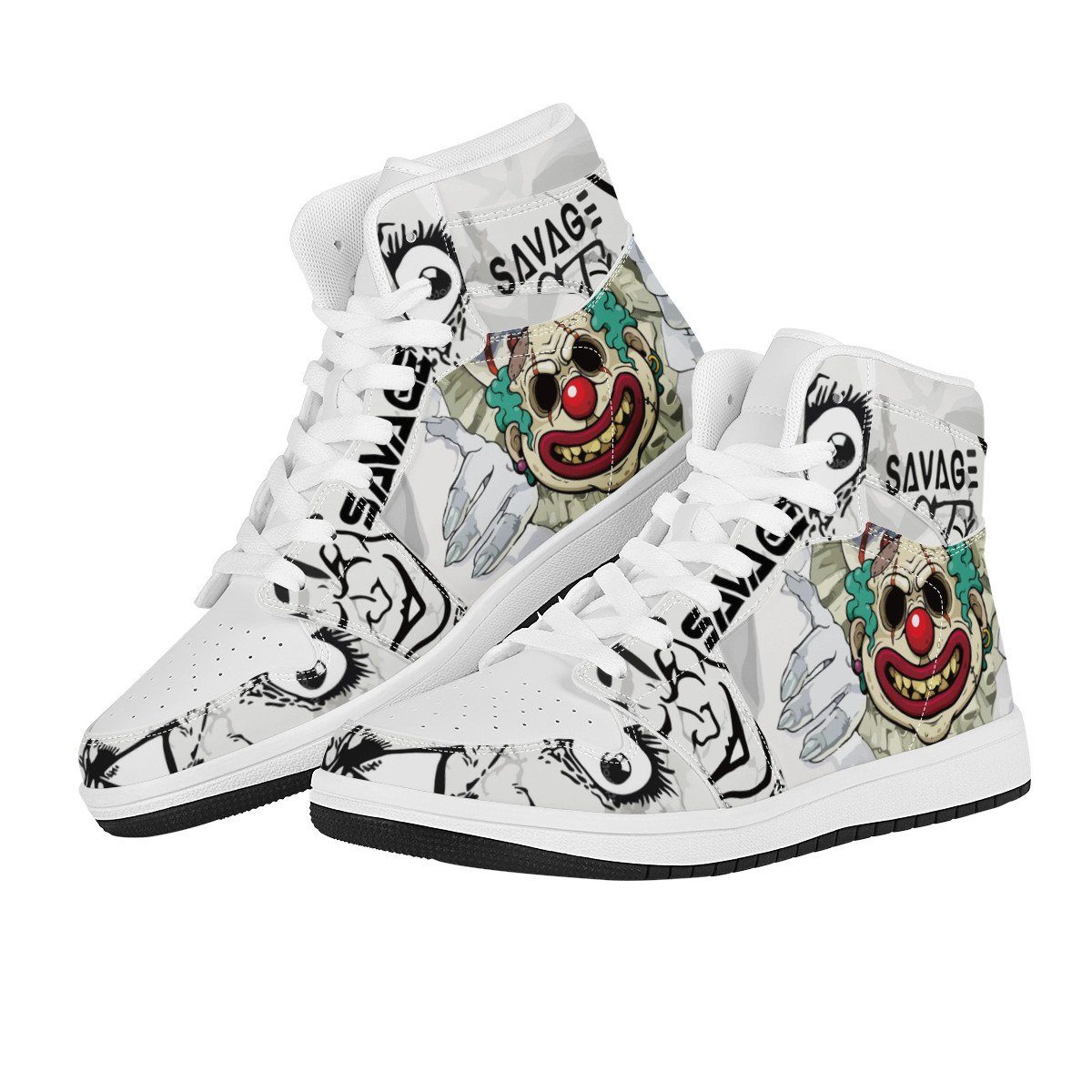 Art The Clown High Top Leather Sneaker Custom Jordan 1, Art The Clown noxfan 