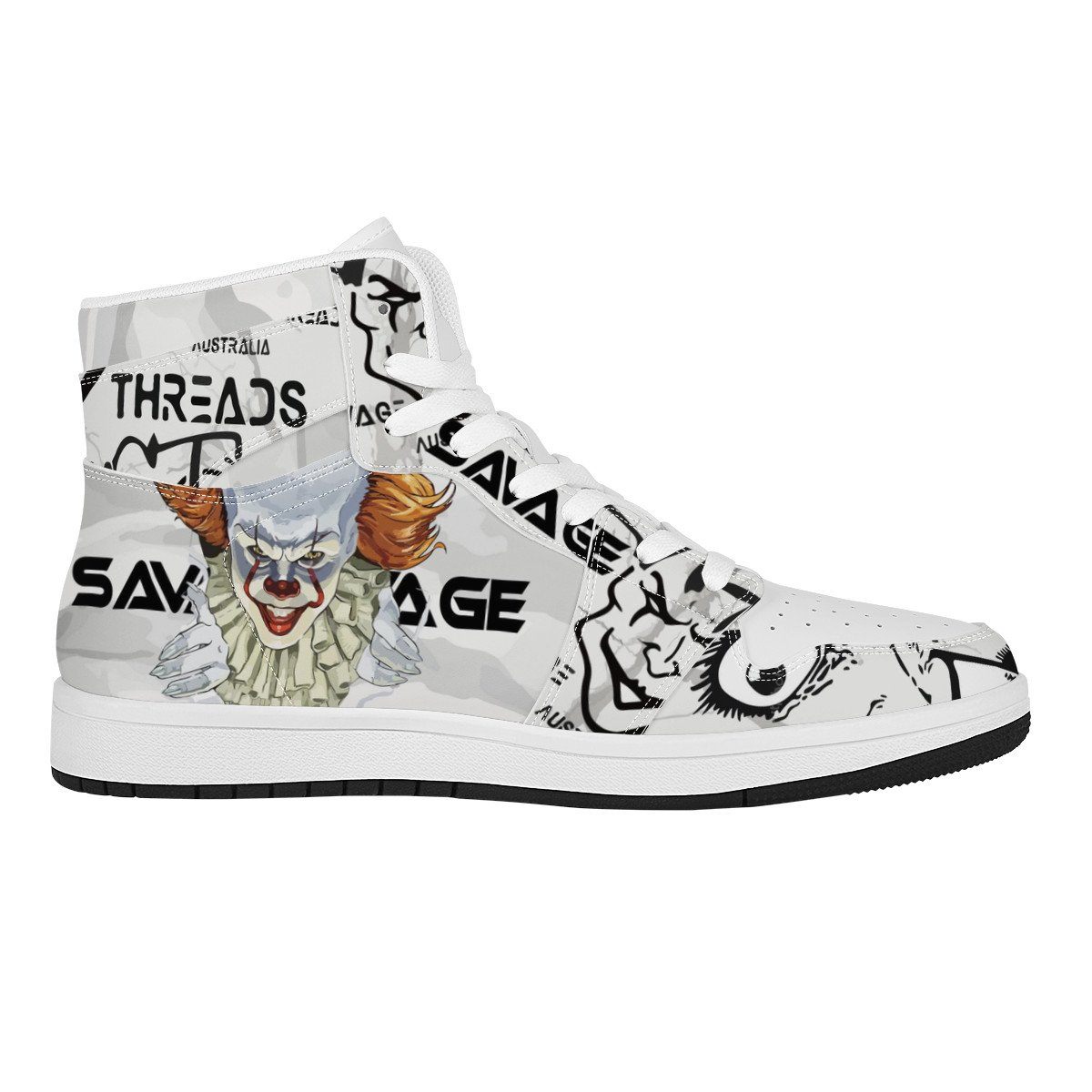 Art The Clown High Top Leather Sneaker Custom Jordan 1, Art The Clown noxfan 