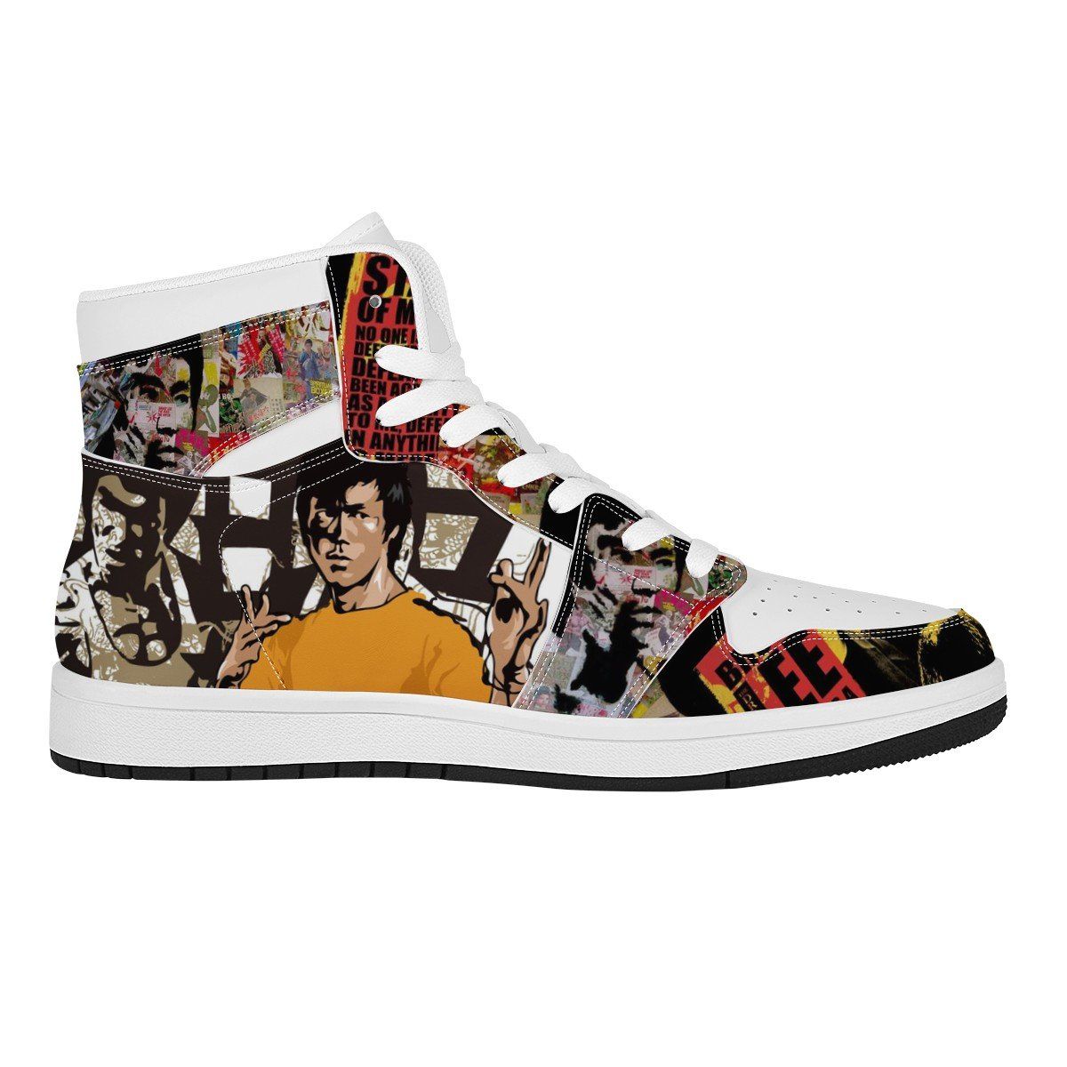 Bruce Lee High Top Leather Sneaker Custom jordan 1, Bruce Lee noxfan 