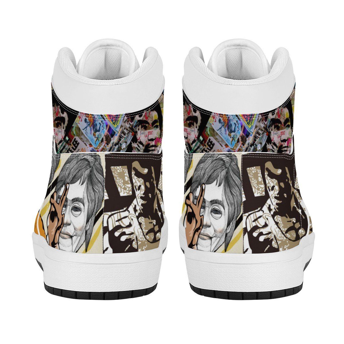 Bruce Lee High Top Leather Sneaker Custom jordan 1, Bruce Lee noxfan 