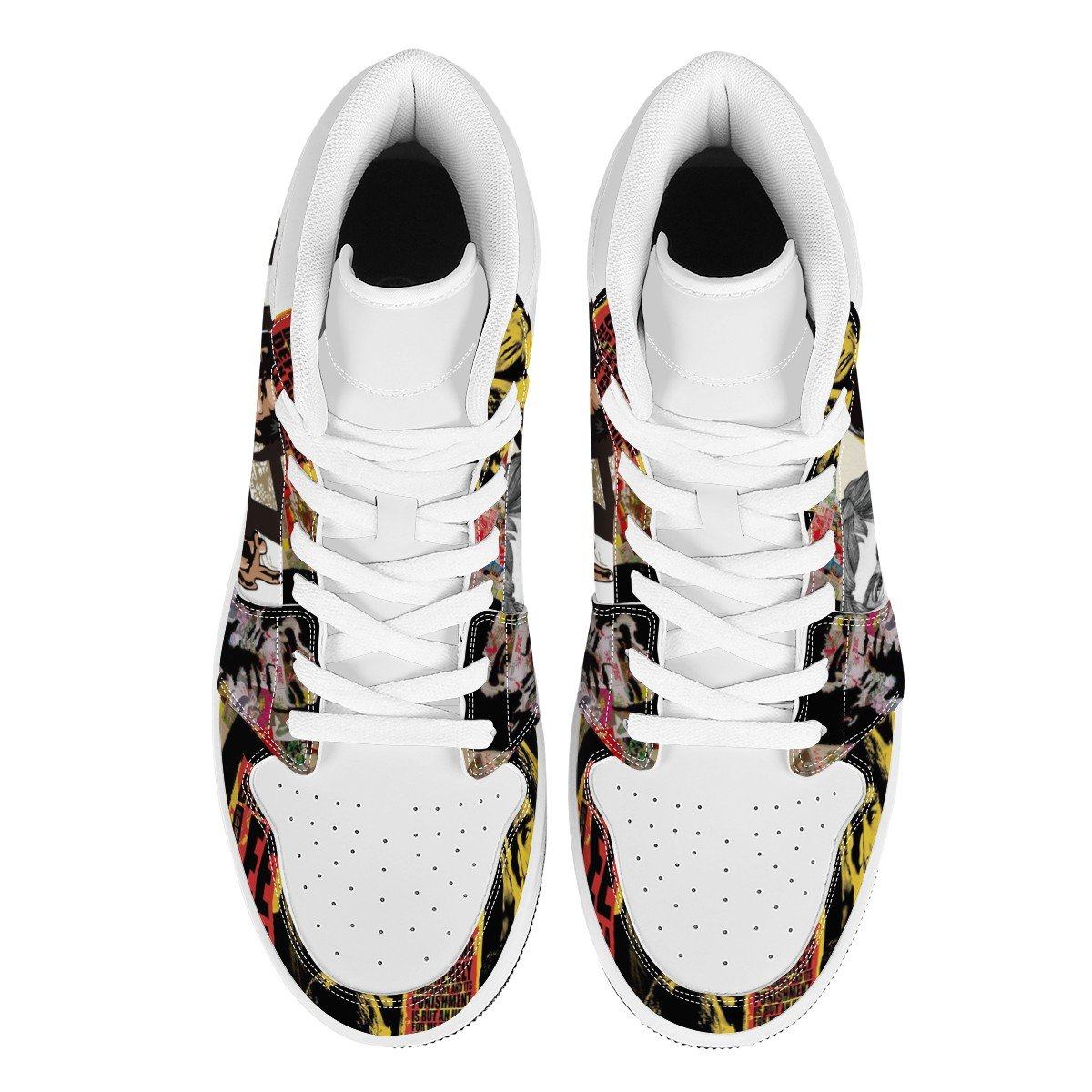 Bruce Lee High Top Leather Sneaker Custom jordan 1, Bruce Lee noxfan 