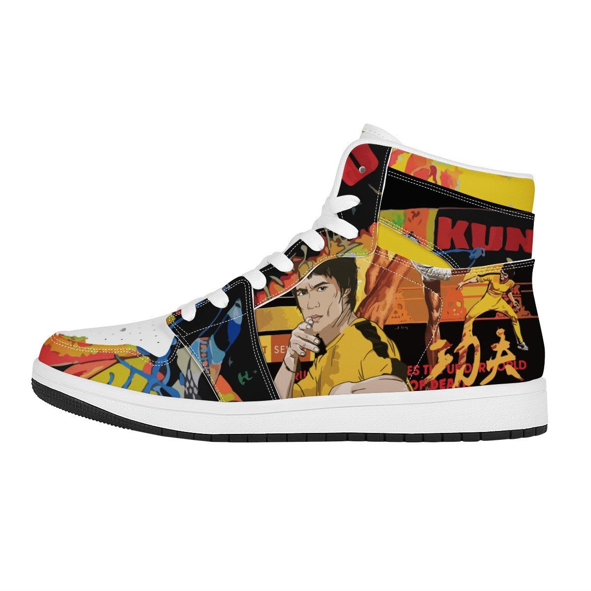 Bruce Lee High Top Leather Sneaker High-top, Sneaker noxfan Women US5.5 (EU36) 