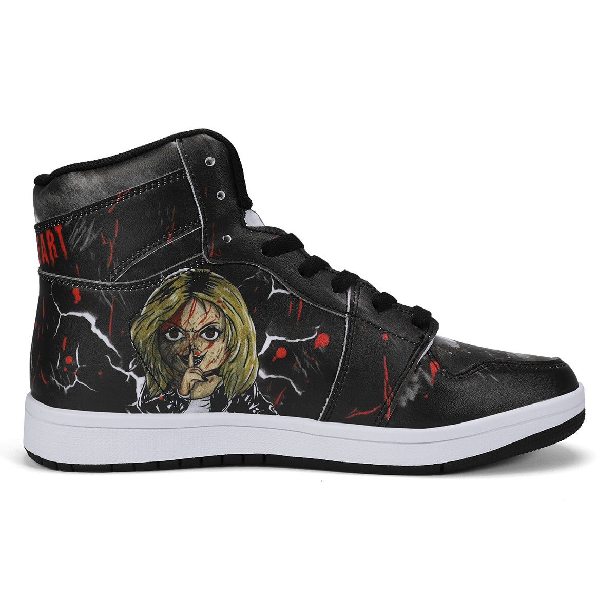 Chucky High Top Leather Sneaker Custom Jordan 1, Horror, Chucky noxfan 