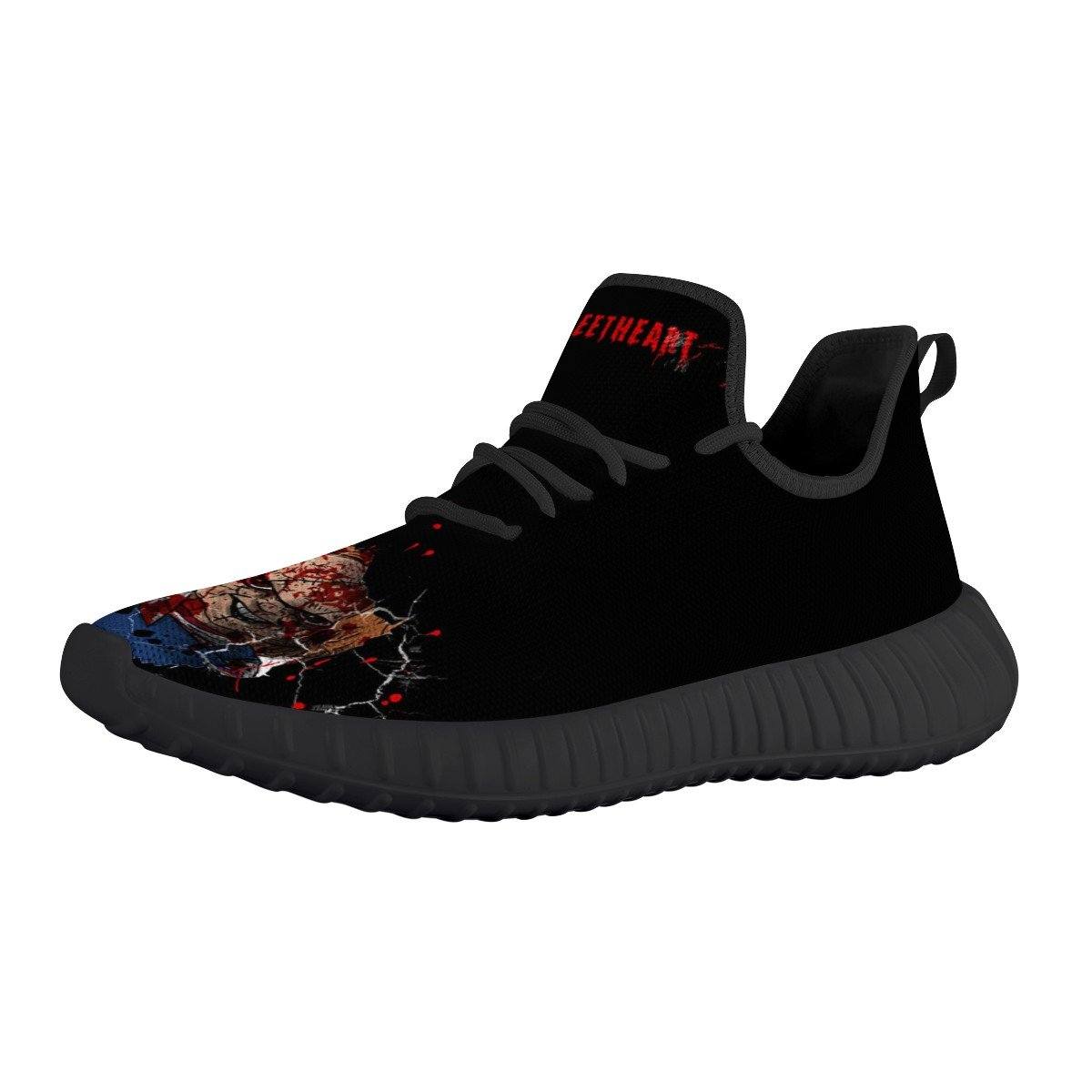 Chucky Mesh Knit Sneaker Yeezy, Horror, Chucky, Child's Play noxfan Women US5 (EU35) 