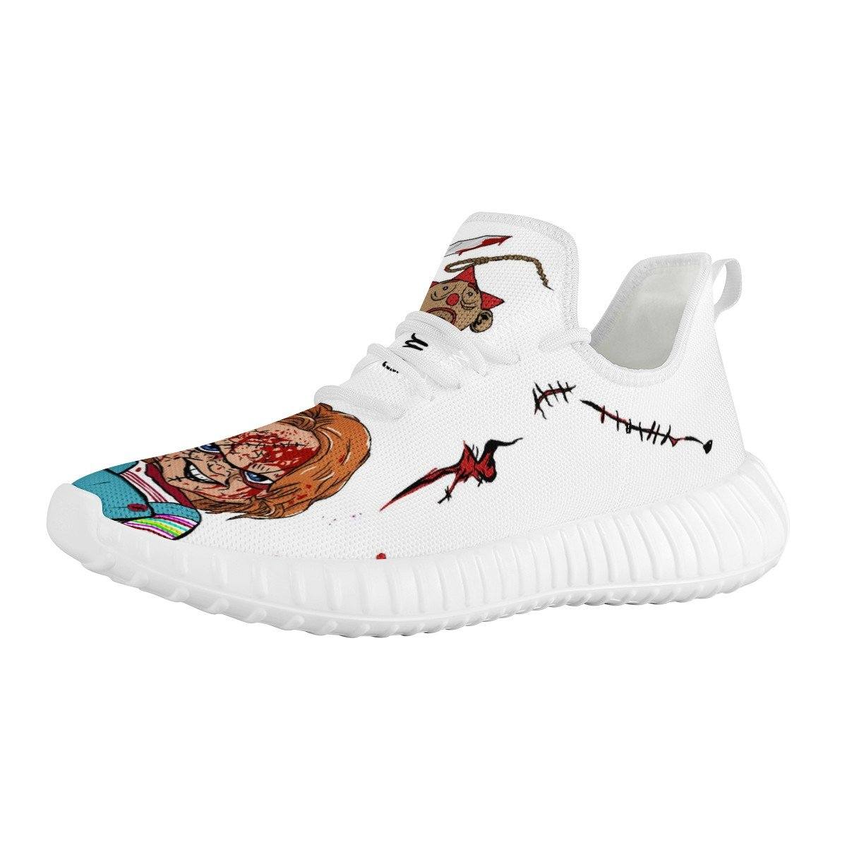 Chucky Mesh Knit Sneaker Yeezy, Horror, Chucky noxfan Women US5 (EU35) 