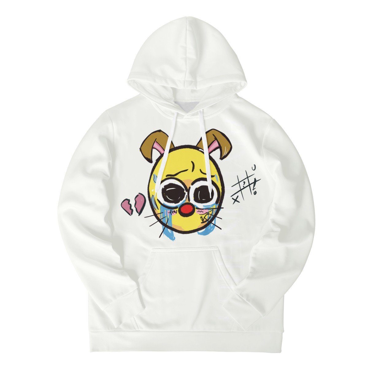 Cursed Emoji Hoodie Hoodie, Graffiti noxfan Women XS White