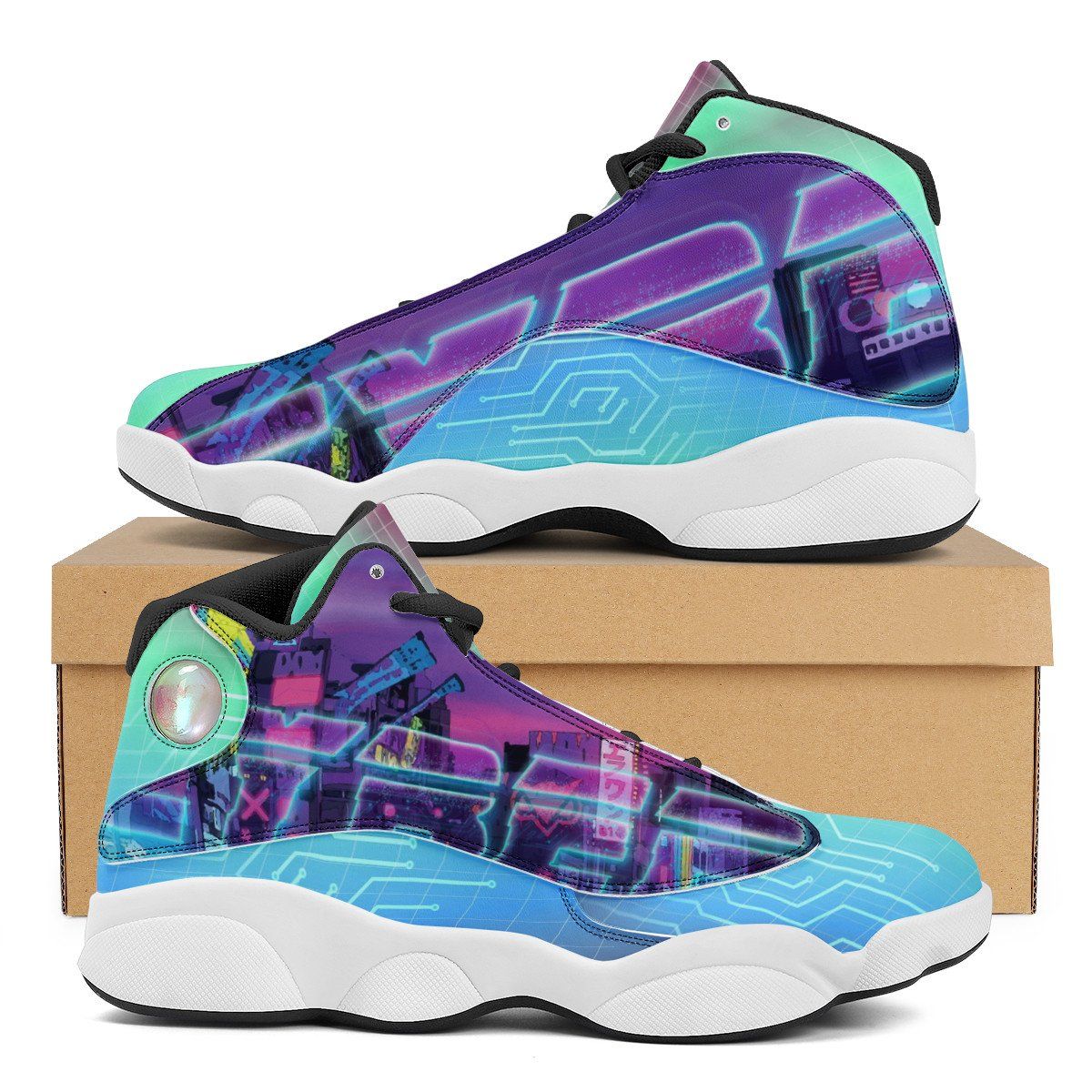 Cyberpunk Retro Sneaker AJ13, Sneaker noxfan Women US5.5 (EU36) 