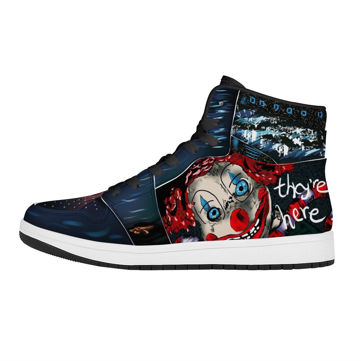 Diane Freeling High Top Leather Sneaker Custom Jordan 1, Horror, Poltergeist noxfan Women US5.5 (EU36) 