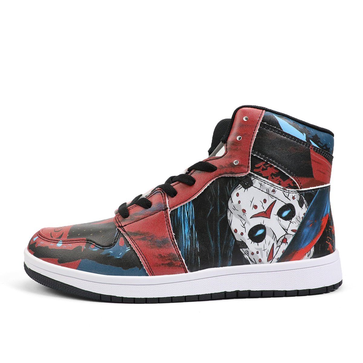 Friday The 13th High Top Leather Sneaker Custom Jordan 1, Horror, Jason Voorhees noxfan 