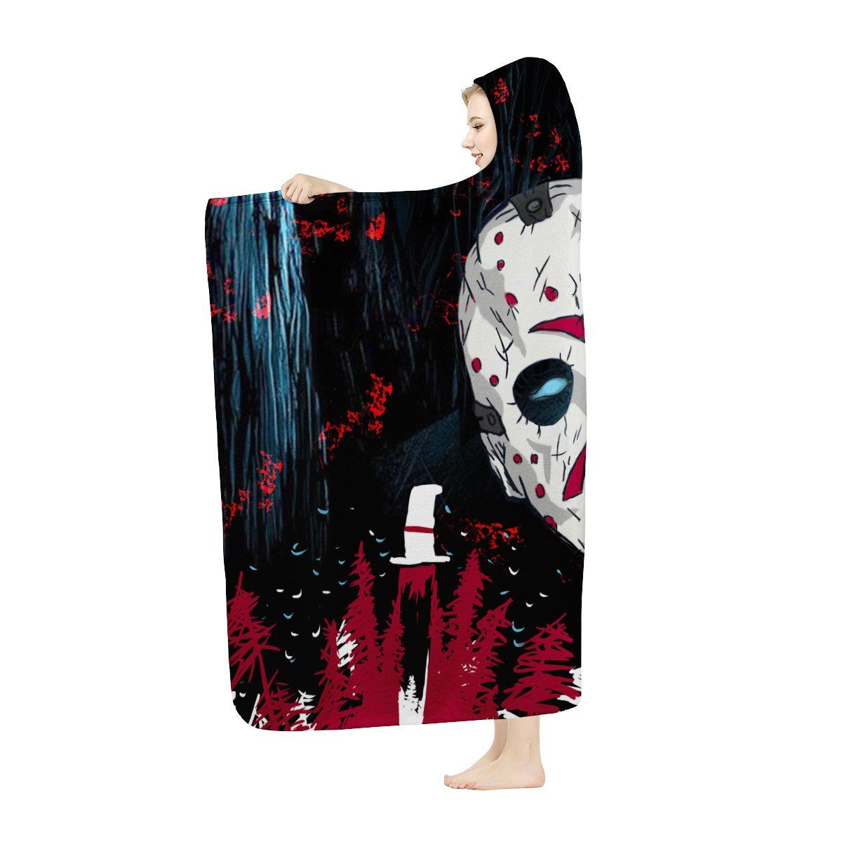 Friday The 13th Hooded Blanket Hooded Blanket, Horror, Jason Voorhees noxfan 