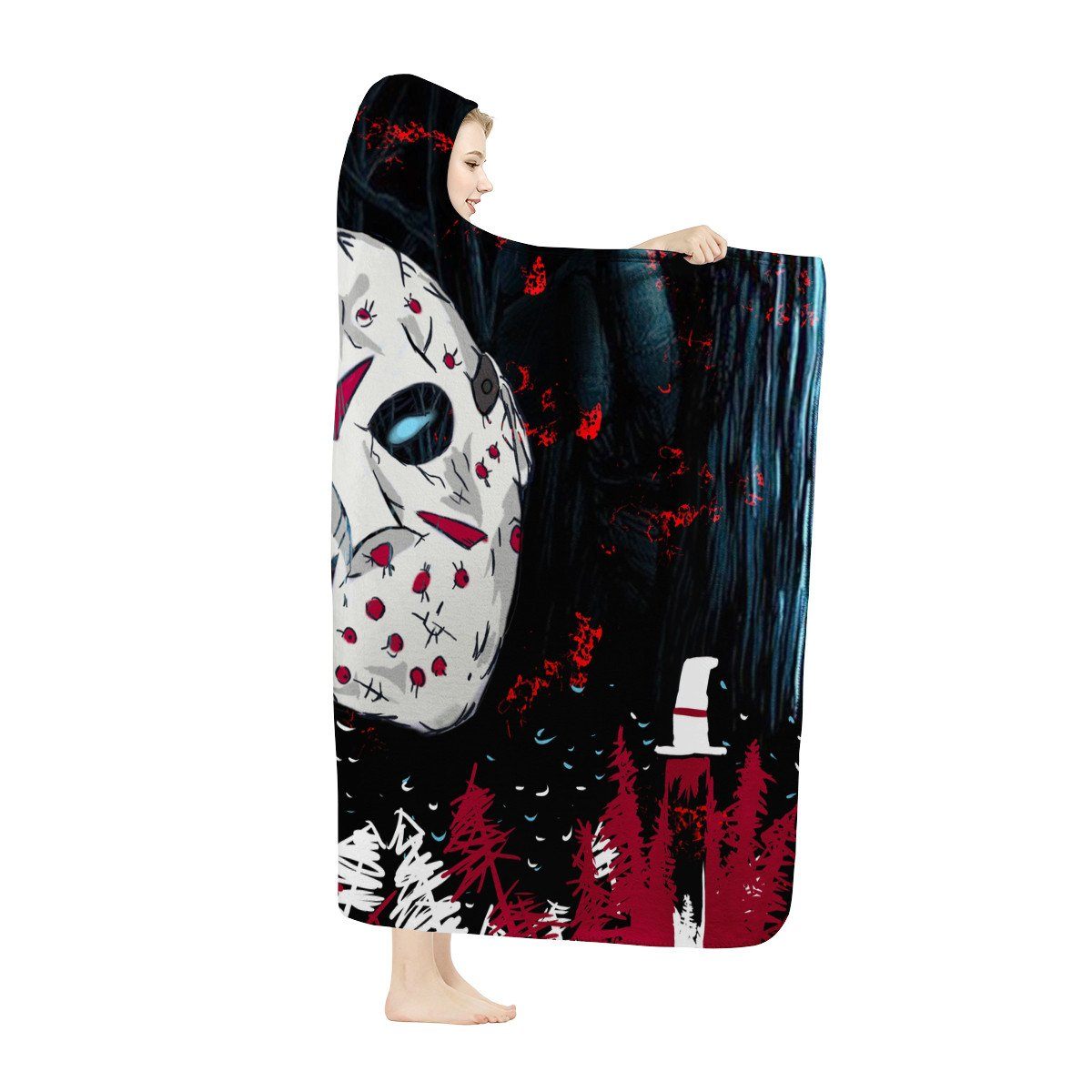 Friday The 13th Hooded Blanket Hooded Blanket, Horror, Jason Voorhees noxfan 