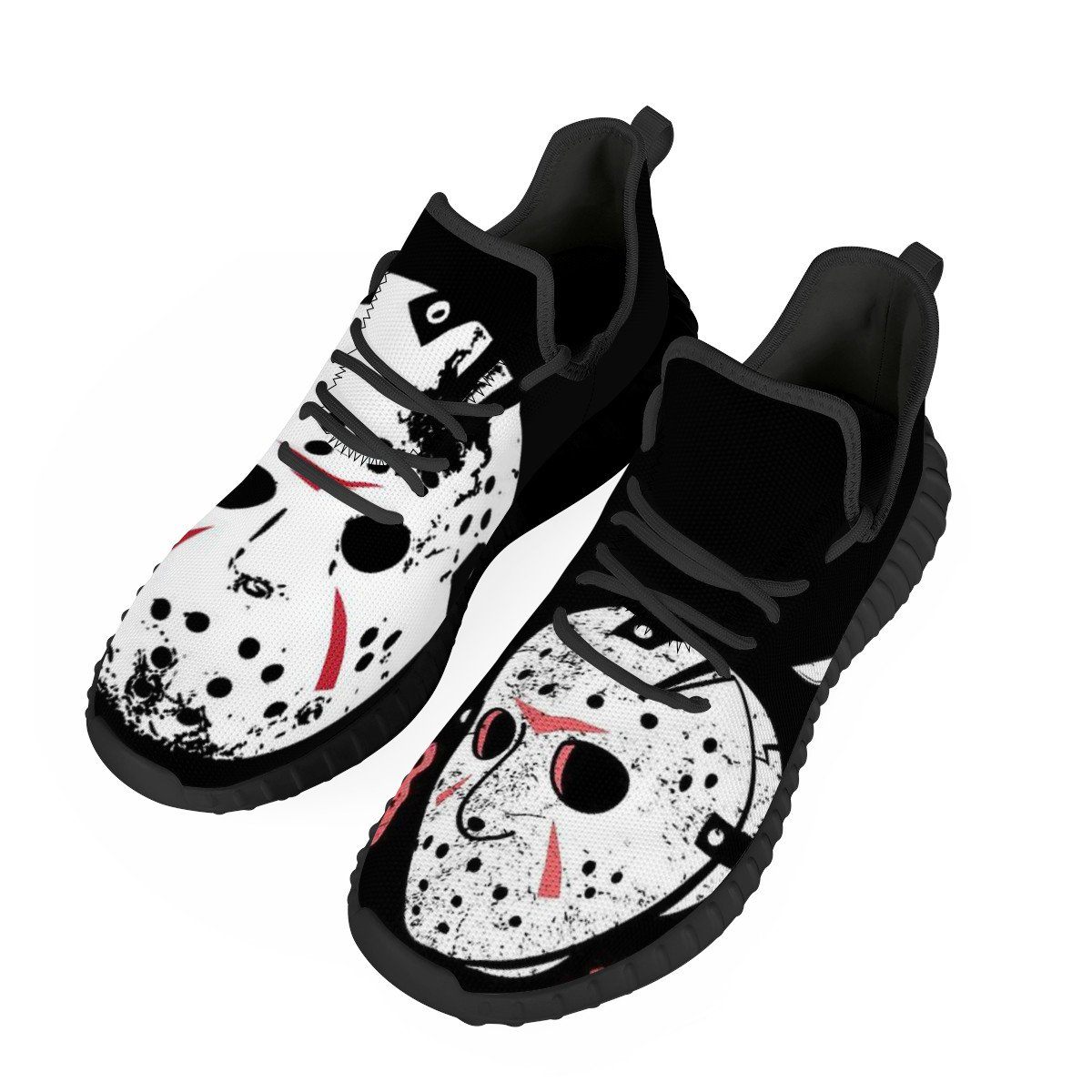 Friday The 13th Mesh Knit Sneaker Yeezy, Horror, Jason Voorhees noxfan Women US5 (EU35) 