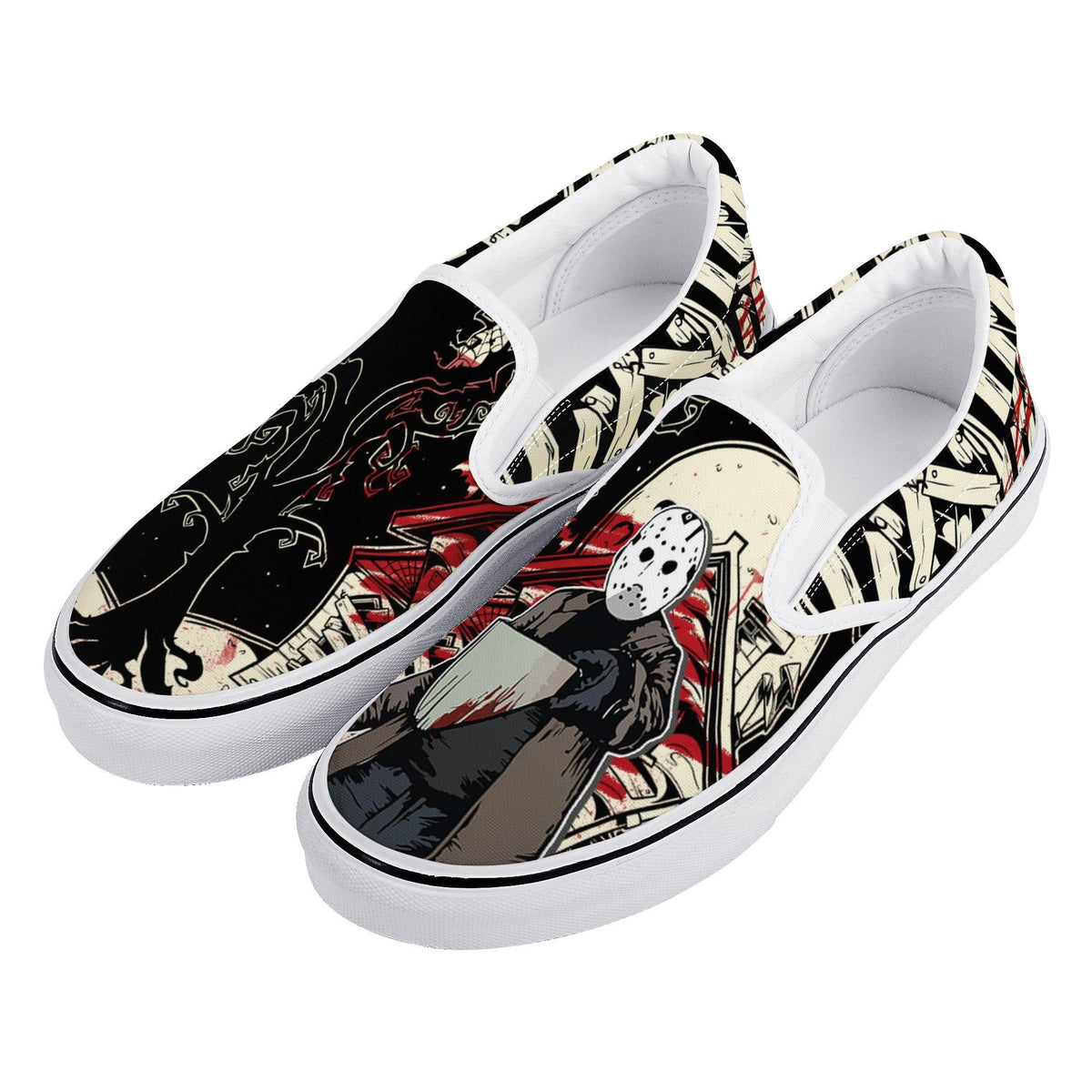Friday The 13th Custom Vans Slip On Shoes