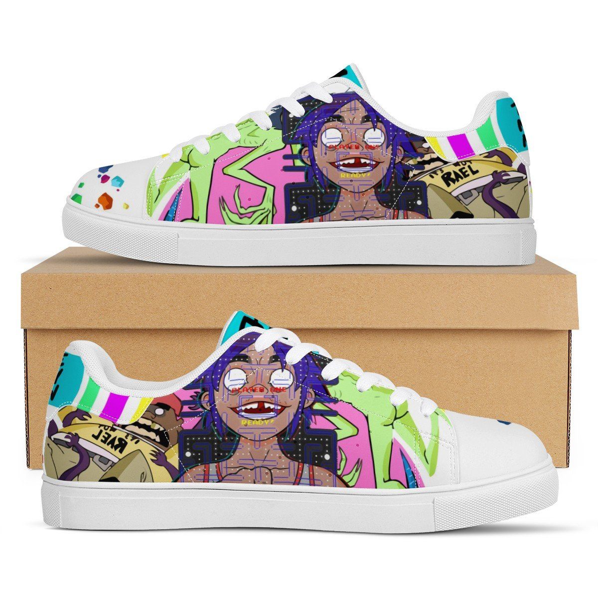 Gorillaz Low Top Sneaker Stan Smith, Rapper, Gorillaz noxfan Women US5.5 (EU36) 