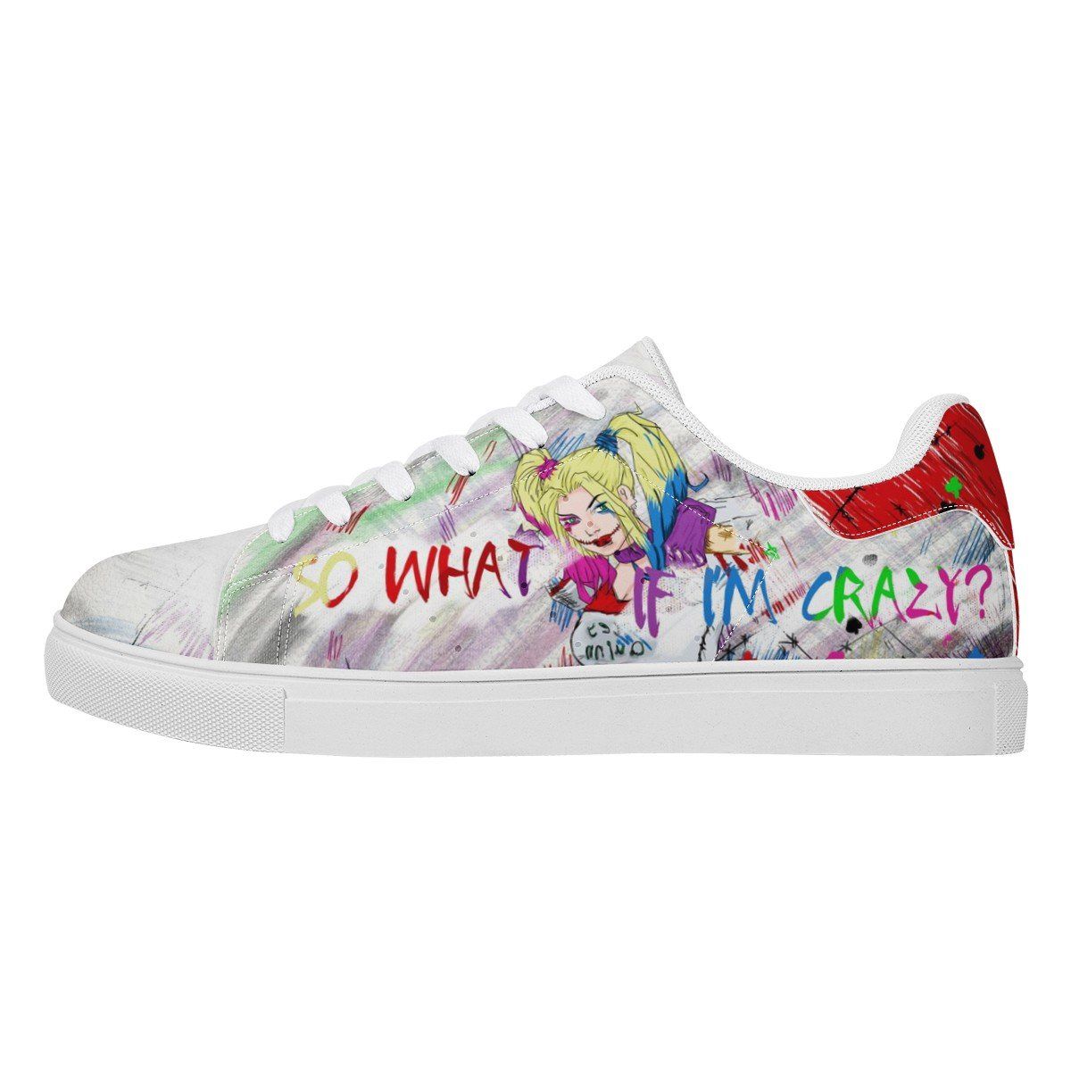 Harley Quinn Low Top Sneaker Stan Smith, Suicide Squad, HQ noxfan Women US6 (EU37) 