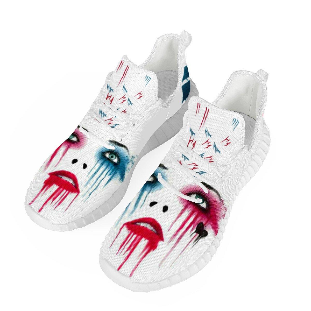 Harley Quinn Mesh Knit Sneaker Yeezy, Suicide Squad noxfan Women US5 (EU35) 