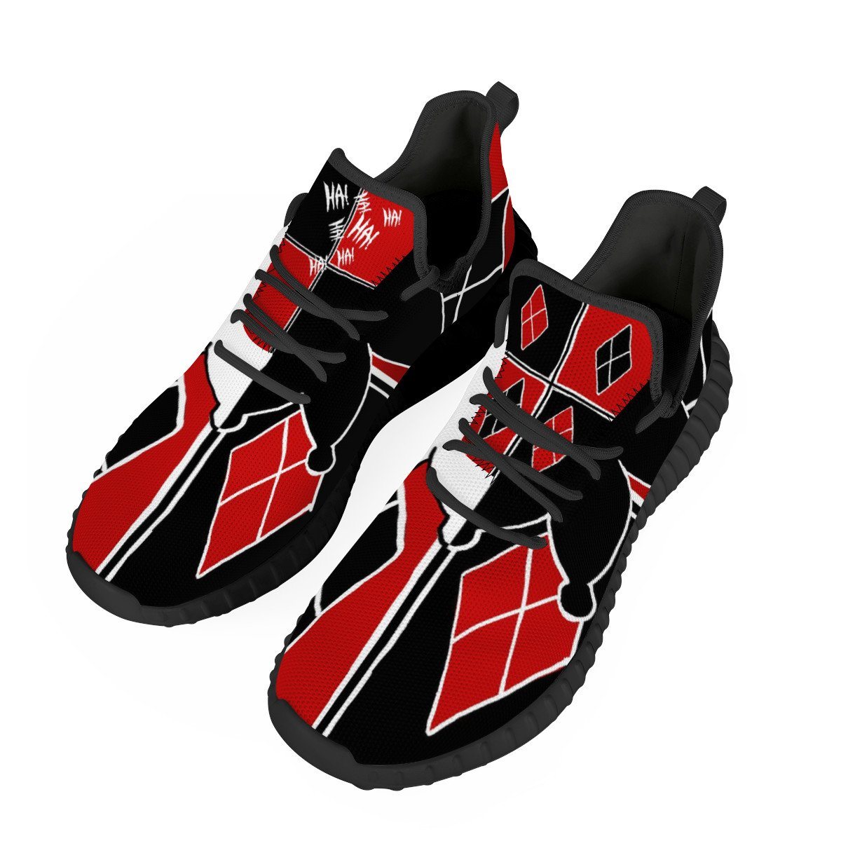 Harley Quinn Mesh Knit Sneaker Yeezy, Suicide Squad noxfan Women US5 (EU35) 