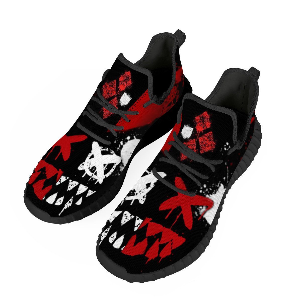 Harley Quinn Mesh Knit Sneaker Yeezy, Suicide Squad noxfan Women US5 (EU35) 