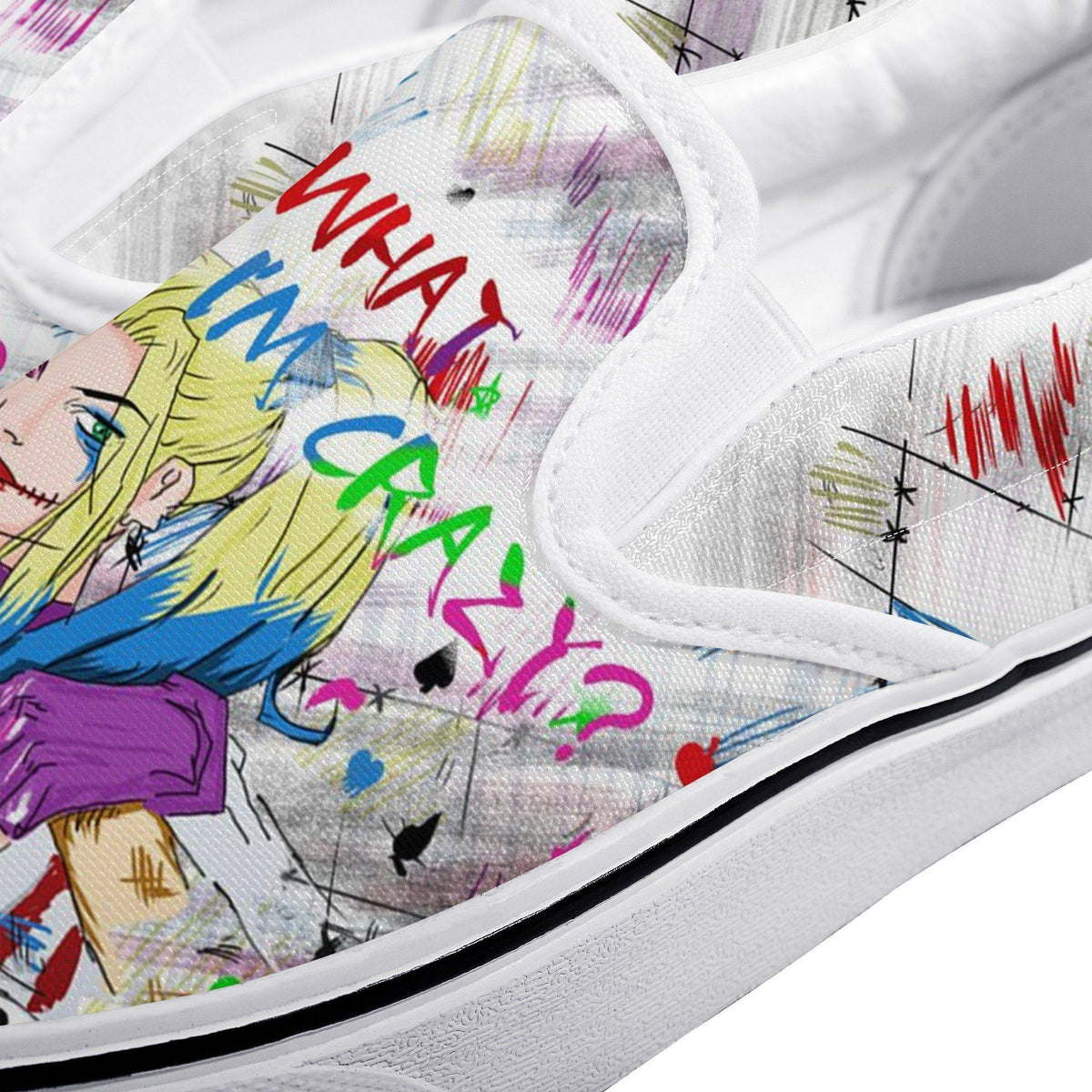 Harley Quinn Custom Vans Slip On Shoes