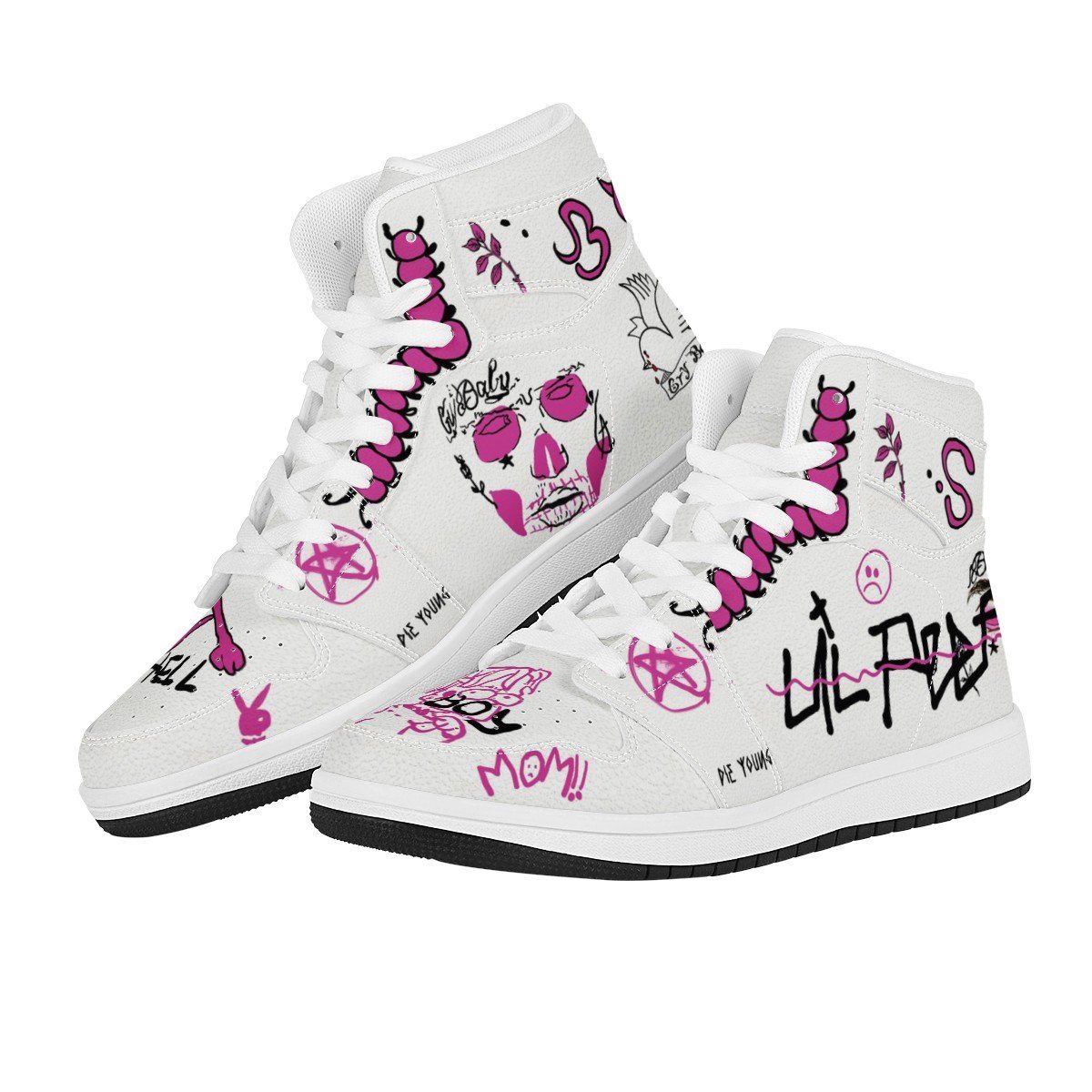 Hell Boy High Top Leather Sneaker Custom Jordan 1, Rapper, Lil Peep noxfan 