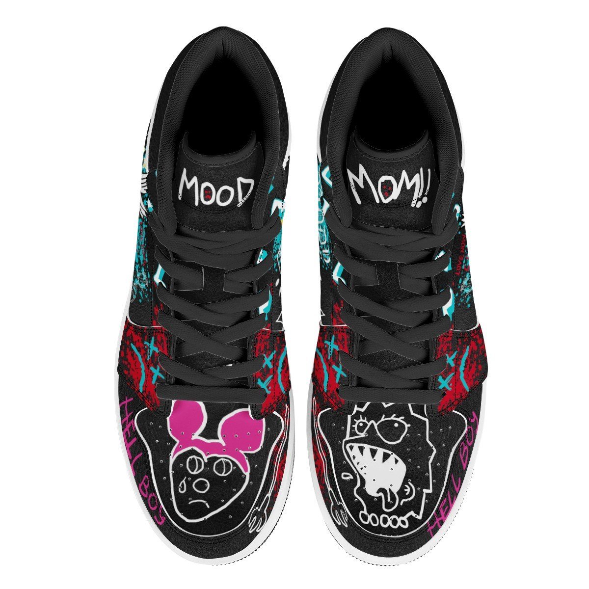 Hell Boy High Top Leather Sneaker Custom Jordan 1, Rapper, Lil Peep noxfan 