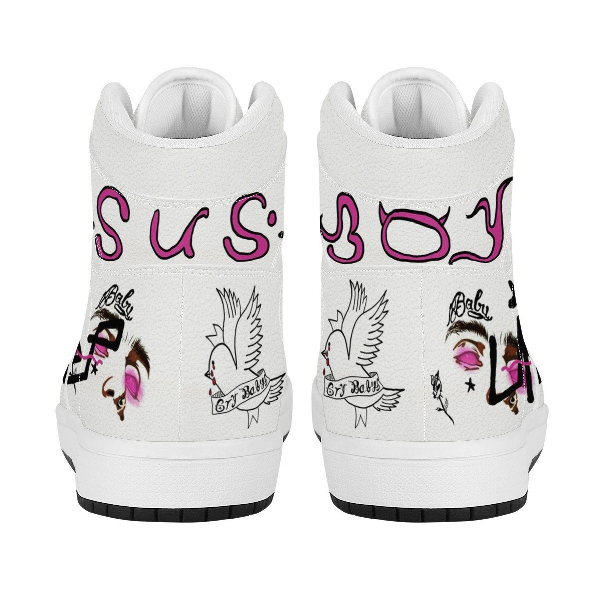 Hell Boy High Top Leather Sneaker Custom Jordan 1, Rapper, Lil Peep noxfan 