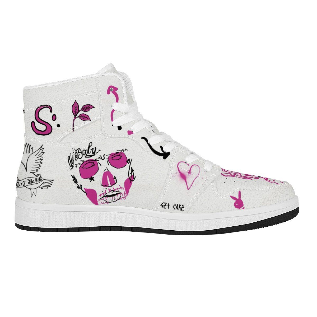 Hell Boy High Top Leather Sneaker Custom Jordan 1, Rapper, Lil Peep noxfan 