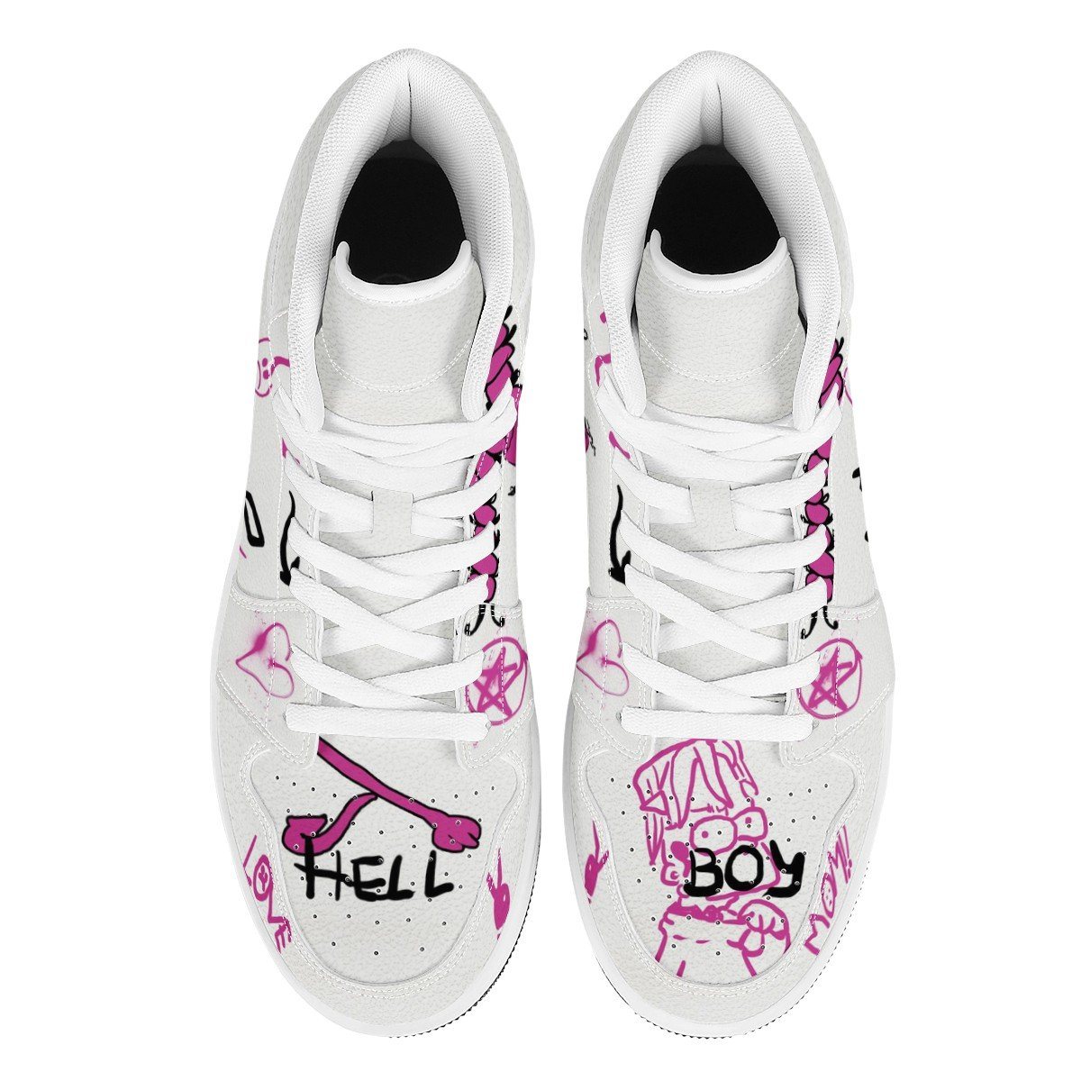 Hell Boy High Top Leather Sneaker Custom Jordan 1, Rapper, Lil Peep noxfan 