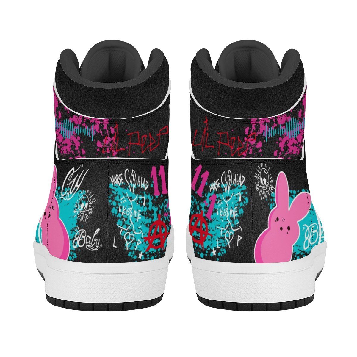 Hell Boy High Top Leather Sneaker Custom Jordan 1, Rapper, Lil Peep noxfan 