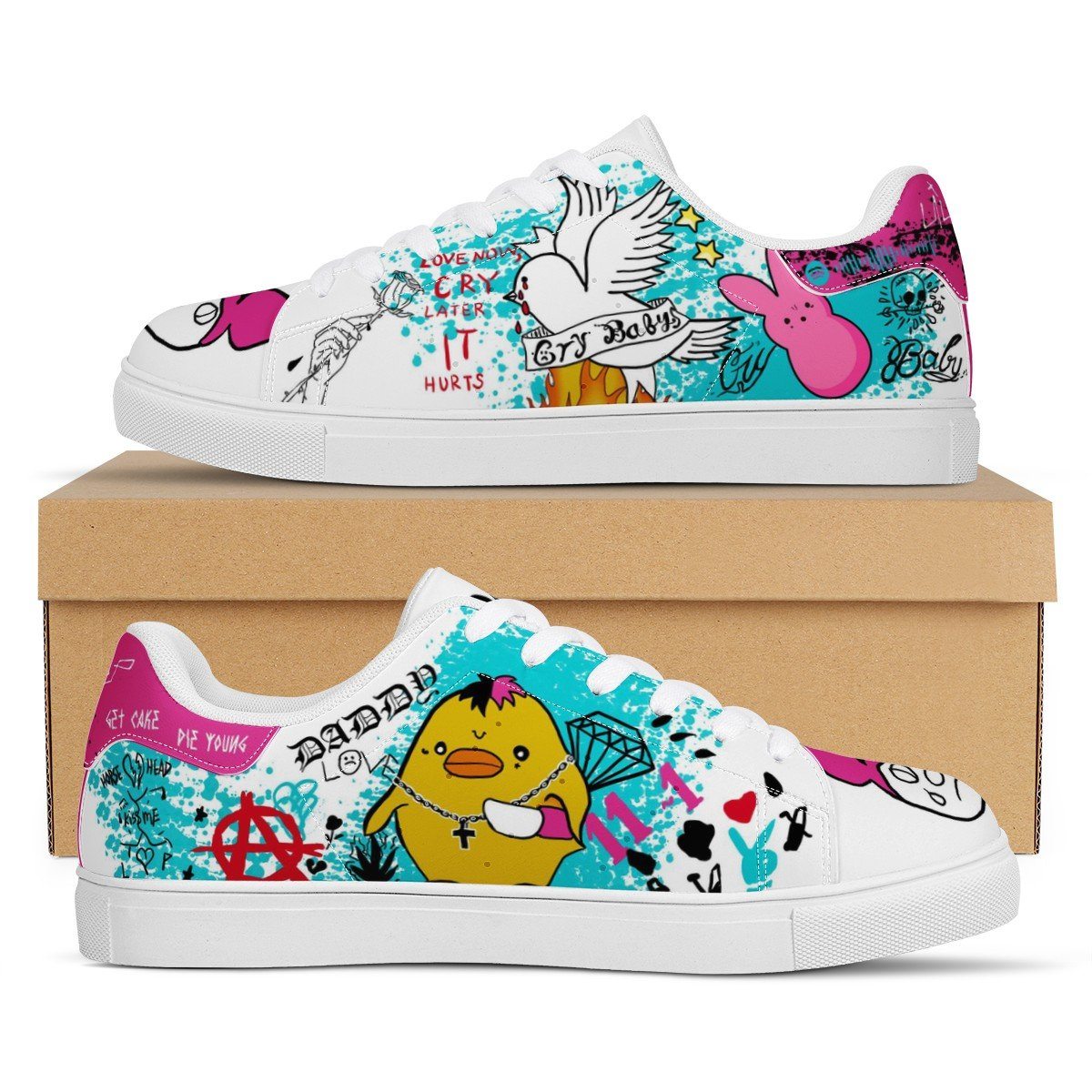 Hell Boy Low Top Sneaker Stan Smith, Rapper, Lil Peep noxfan Women US5.5 (EU36) 