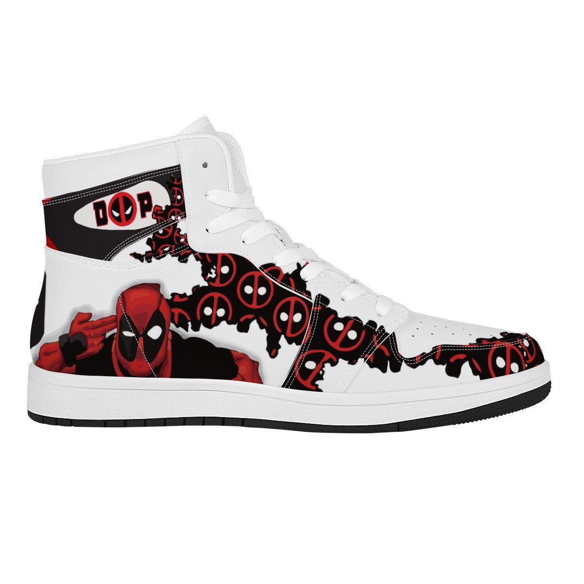 Hero High Top Leather Sneaker Custom Jordan 1, Deadpool noxfan 