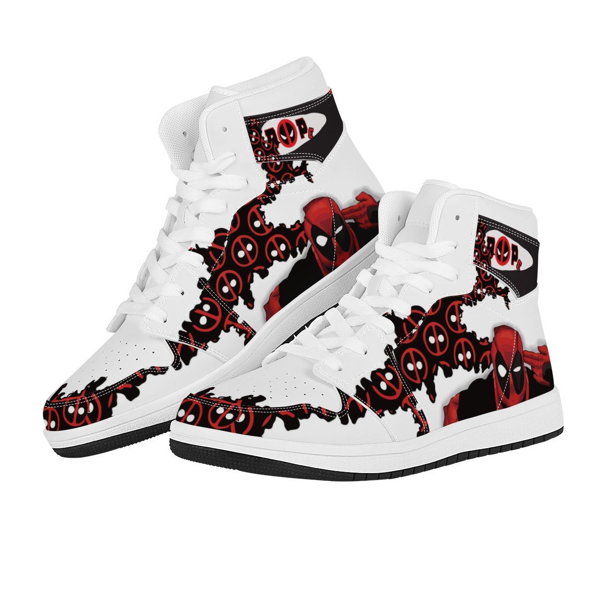 Hero High Top Leather Sneaker Custom Jordan 1, Deadpool noxfan 
