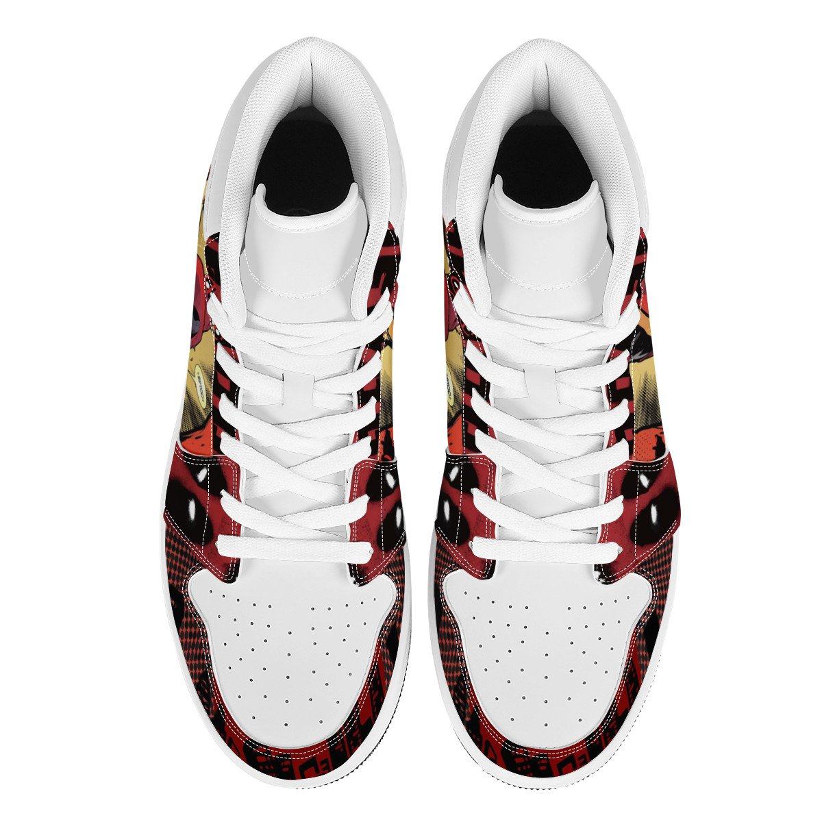 Hero High Top Leather Sneaker Custom Jordan 1, Deadpool noxfan 