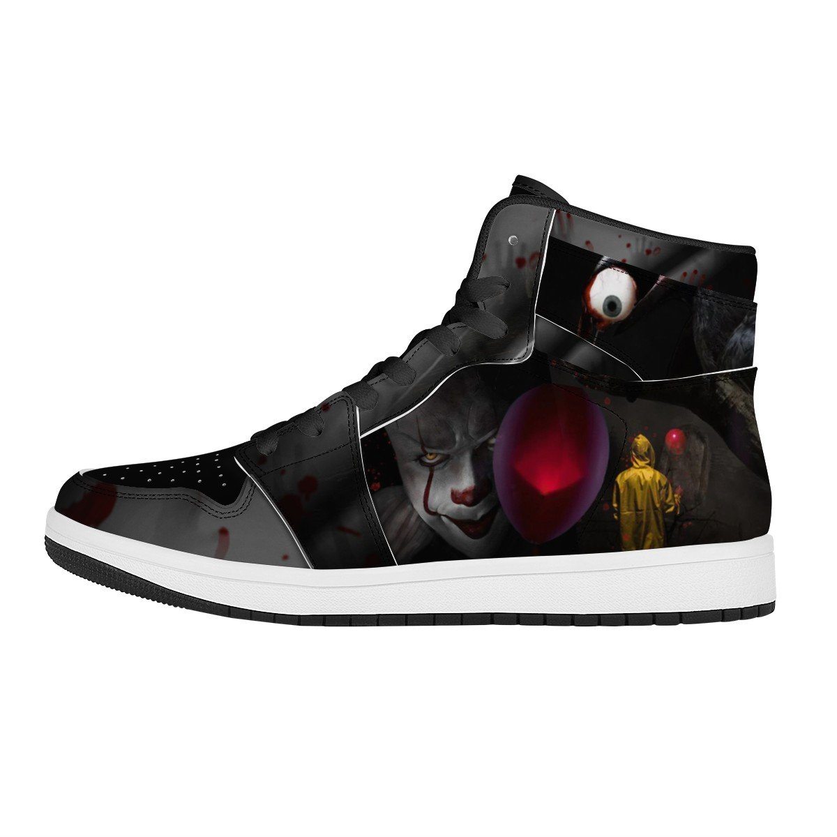 It High Top Leather Sneaker Custom Jordan 1, Horror, Pennywise noxfan Women US5.5 (EU36) 