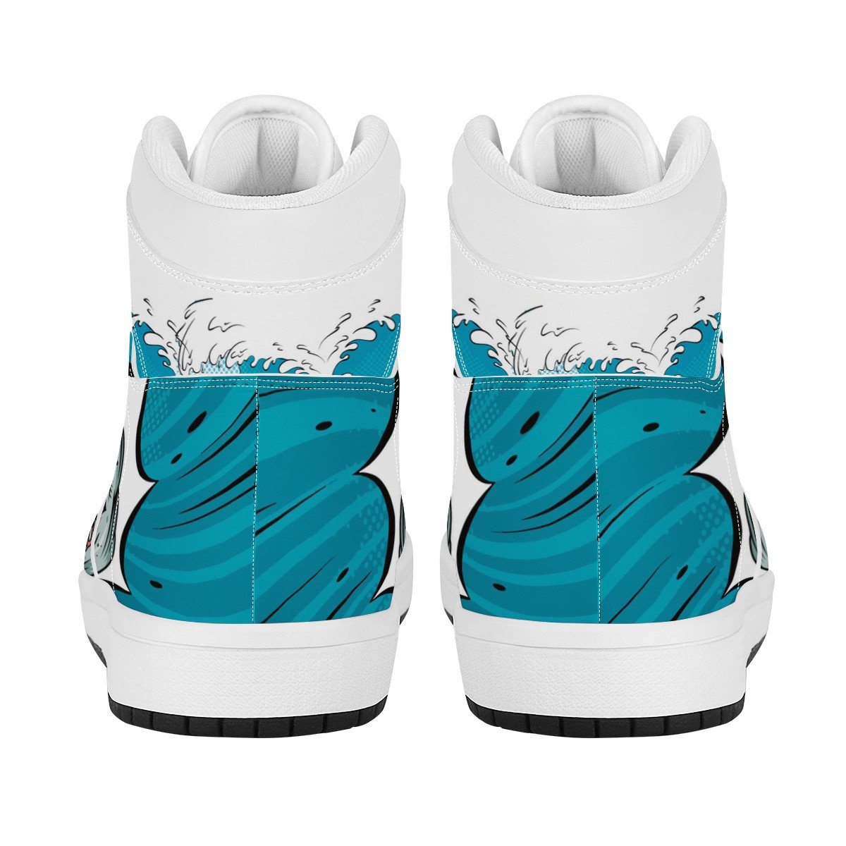 Jaws High Top Leather Sneaker Custom Jordan 1, Horror, Jaws noxfan 