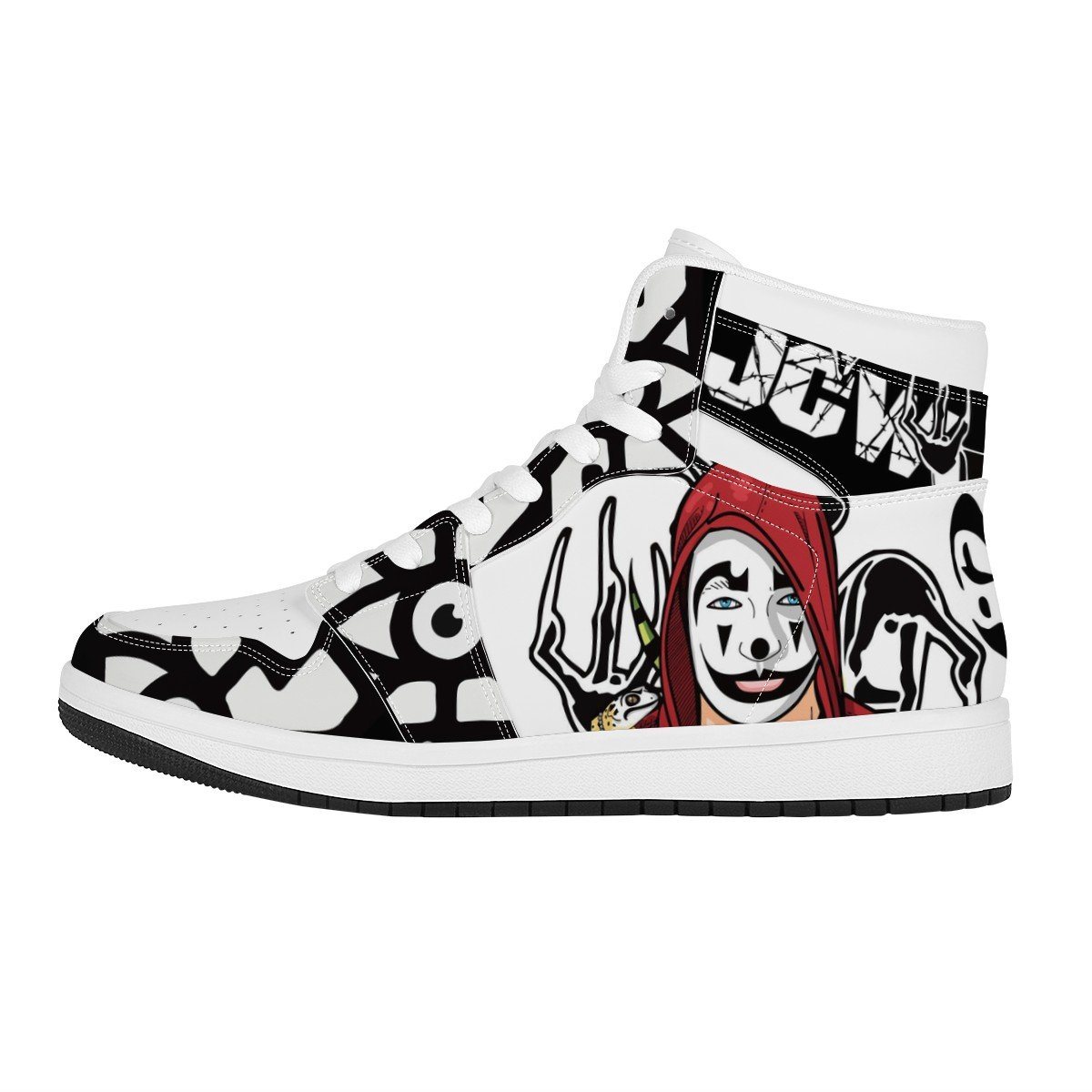 Juggalo High Top Leather Sneaker Custom Jordan 1, Juggalo noxfan Women US5.5 (EU36) 