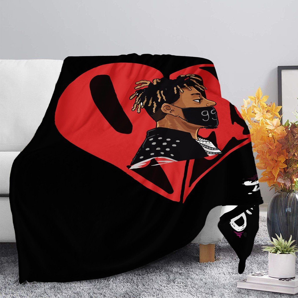 Juice Wrld 999 Blanket Blanket, Rapper, Juice Wrld noxfan XS (56&quot; x 43&quot;) 