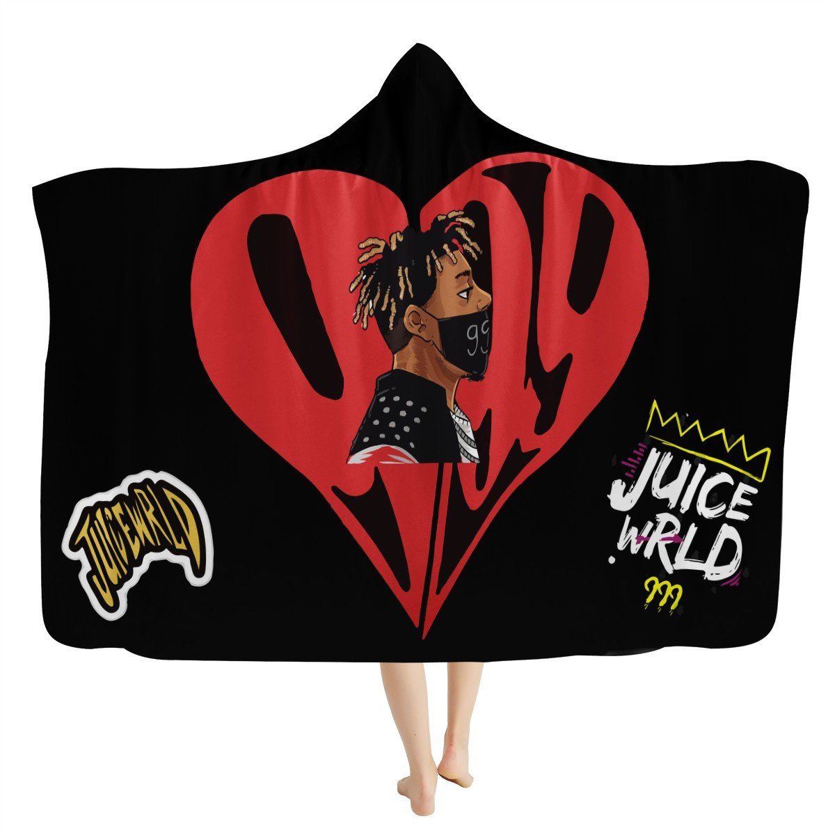 Juice Wrld 999 Hooded Blanket Hooded Blanket, Rapper, Juice Wrld noxfan Kids (45"T x 60"W) 