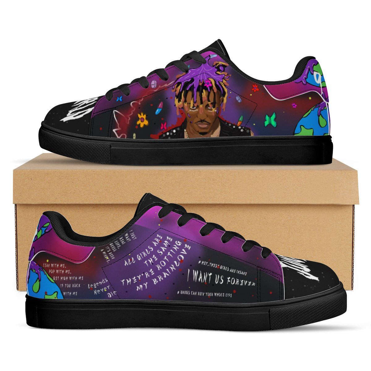 Juice Wrld Low Top Sneaker Low-top, Sneaker noxfan Women US5.5 (EU36) 