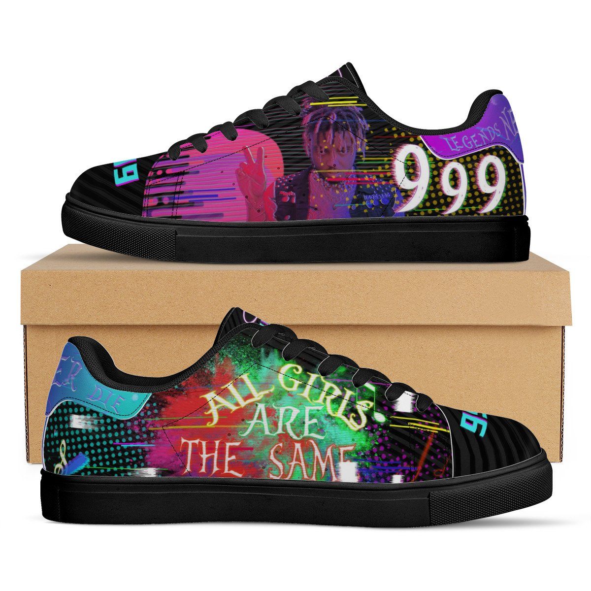 Juice Wrld Low Top Sneaker Low-top, Sneaker, Rapper noxfan Women US5.5 (EU36) 