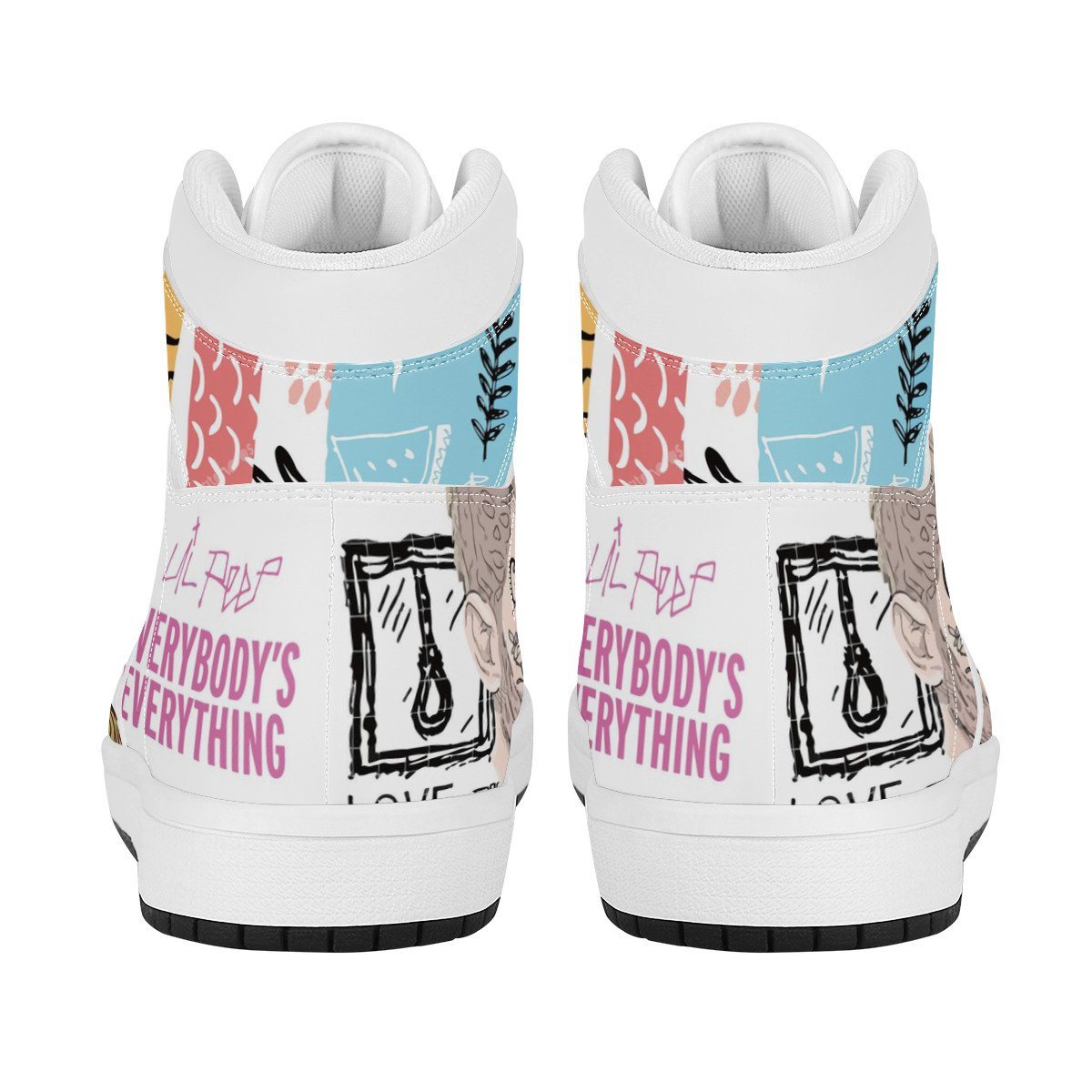 Lil Peep High Top Leather Sneaker Custom jordan 1, Rapper, Lil Peep noxfan 