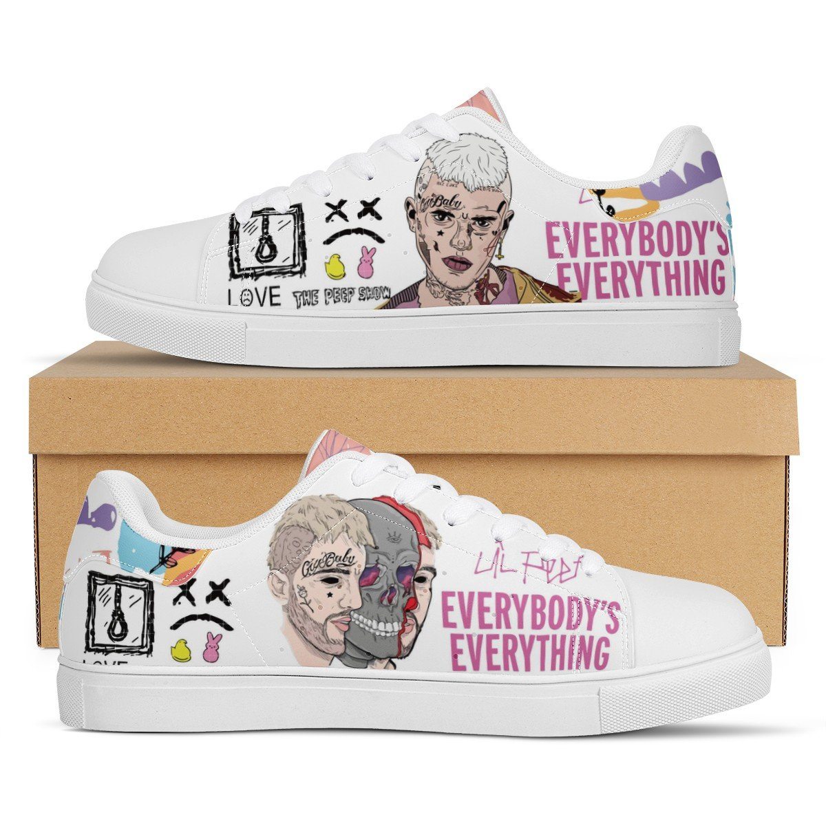 Lil Peep Low Top Sneaker Stan Smith, Rapper, Lil Peep, LP noxfan Women US5.5 (EU36) 