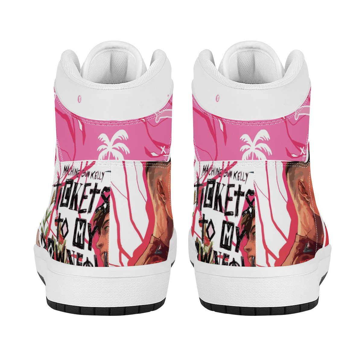 Machine Gun Kelly High Top Leather Sneaker Custom Jordan 1, Rapper, Machine Gun Kelly noxfan 
