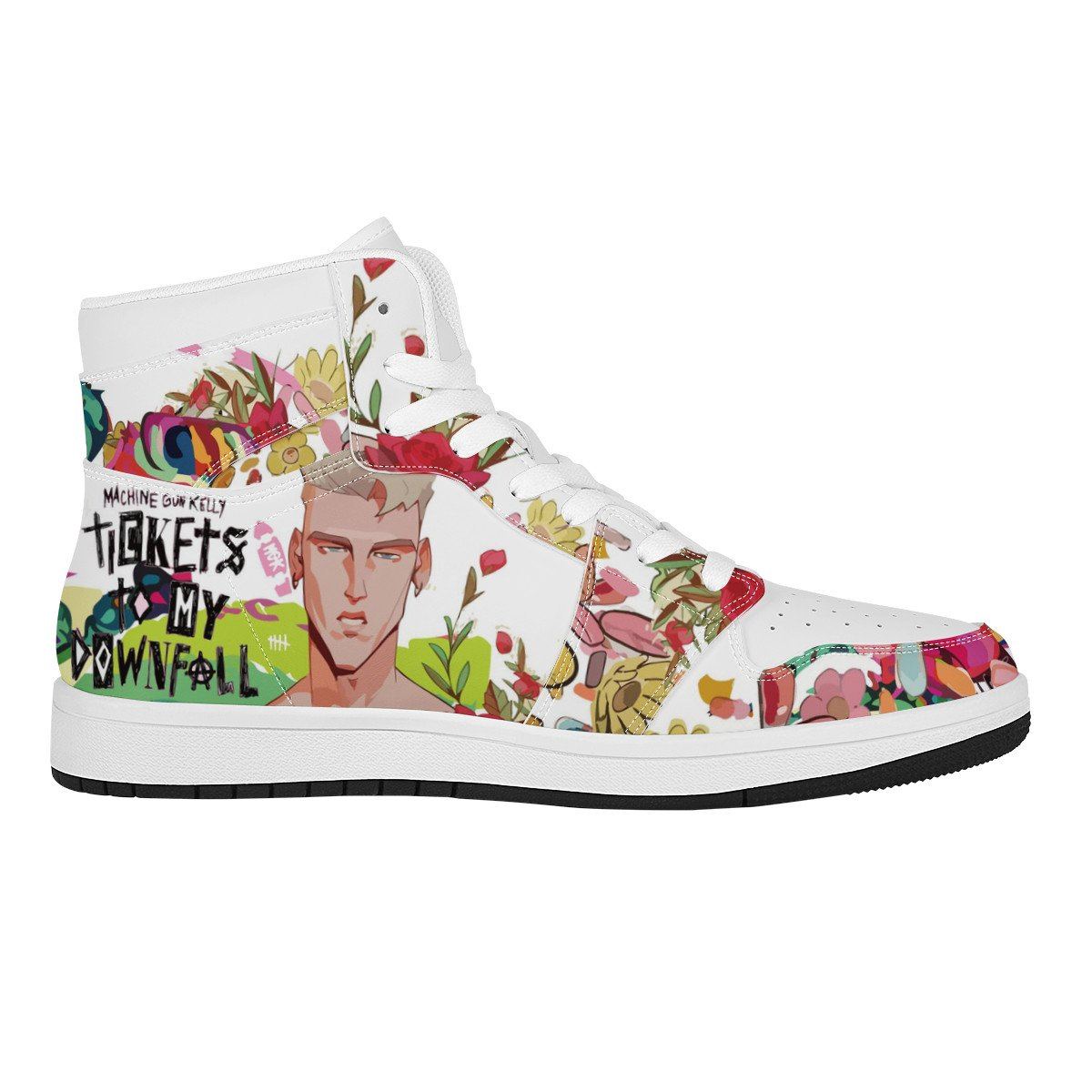 Machine Gun Kelly High Top Leather Sneaker Custom Jordan 1, Rapper, Machine Gun Kelly noxfan 