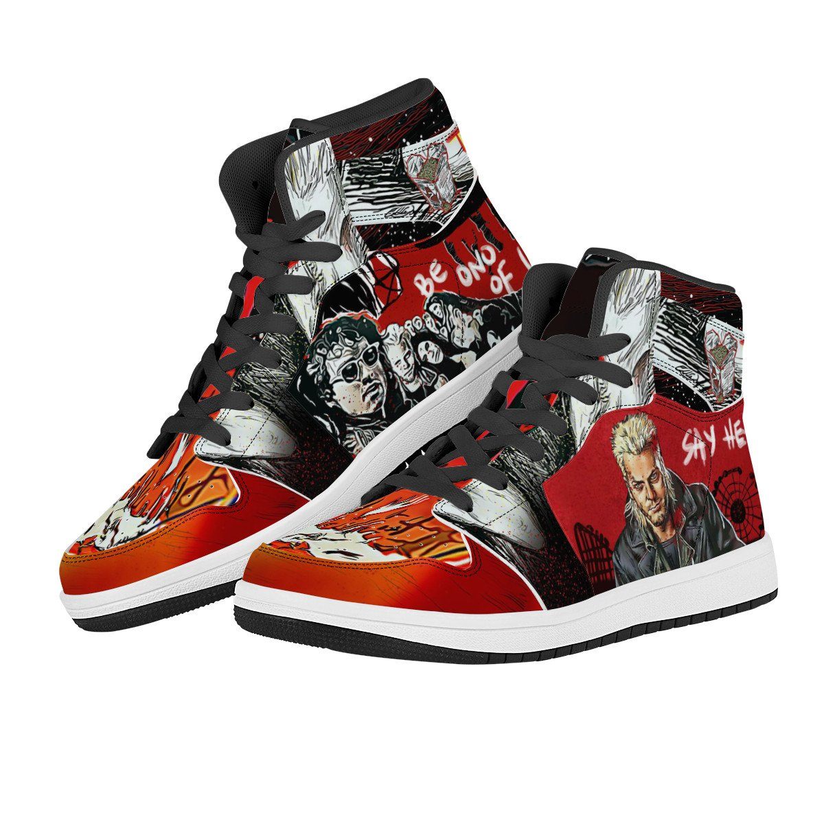 Michael Emerson High Top Leather Sneaker Custom Jordan 1, Horror, The Lost Boys noxfan 